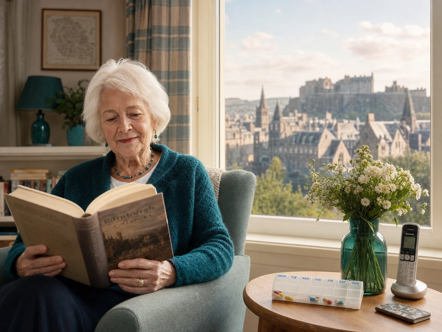 Elderly woman living independently in Edinburgh